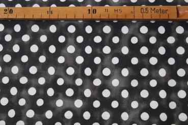 Baumwolle - Emilie - weiße Punkte auf Batik schwarz
