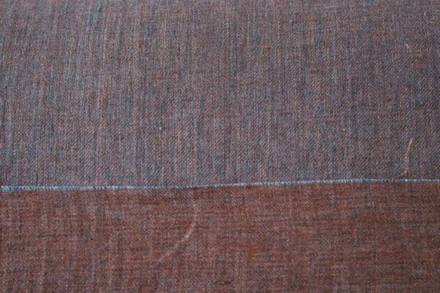 Leinen in Jeanswebung - blau/braun Leinen in Jeanswebung - blau/braun