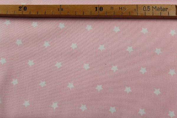 Beschichtete Baumwolle - weiße Sterne auf rosa FQ Beschichtete Baumwolle - weiße Sterne auf rosa FQ