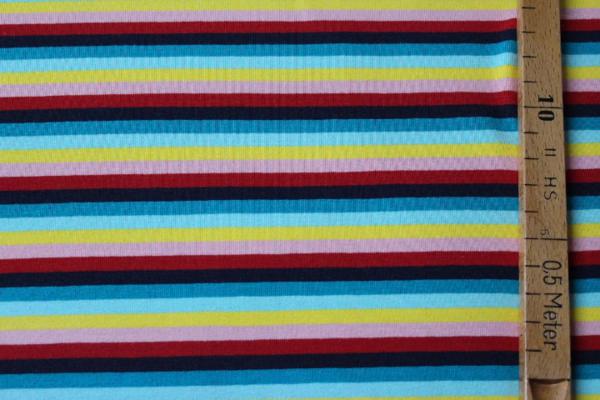 Jersey - BW - Streifen - rot-blau-türkis-hellblau-gelb-rosa Jersey - BW - Streifen - rot-blau-türkis-hellblau-gelb-rosa